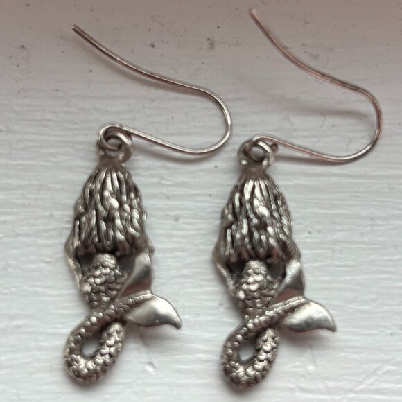 Silver Mermaid Earrings - Picture 4 of 4